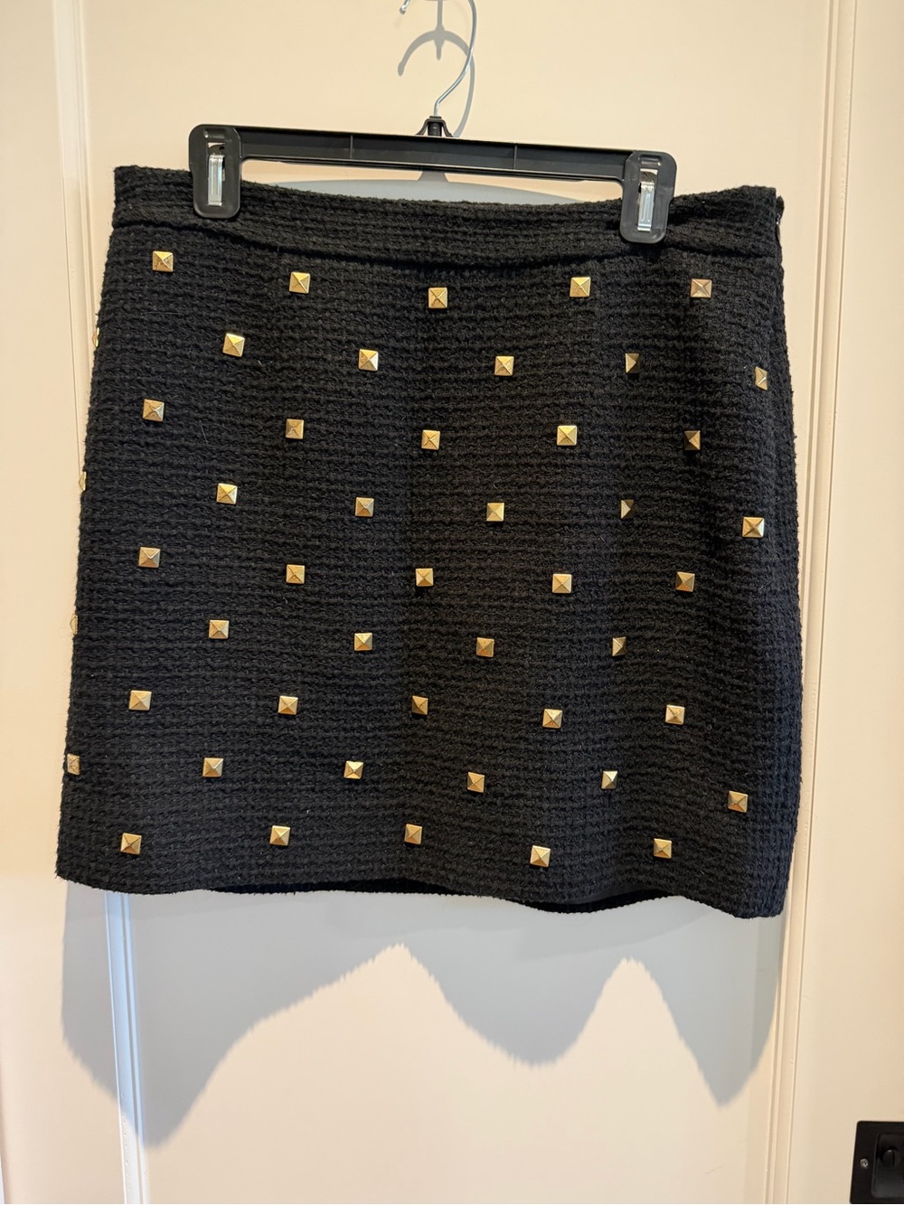 kate spade Black Mini Skirt with Gold Studs